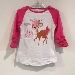 Little Girls Toddler Kids Long Sleeves Christmas Reindeer Party Flower Girl Top